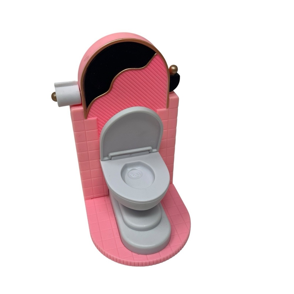 LOL Dolls Dollhouse Replacement Part - White Pink Toilet Bathroom 2021 MGA - Picture 2 of 7